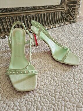 CHRISTIAN LOUBOUTIN Rosa Spike Slingback Heeled Sandals EU 38.5 US 8.5 Org $995